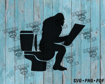 Bigfoot Pooping SVG for Cricut and Silhouette, bigfoot svg, paranormal svg, funny svg, svg cut file