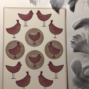 Pollo con corona - Adesivi - Simpatici adesivi primaverili - Pasqua sta arrivando - Foglio adesivo planner rosa