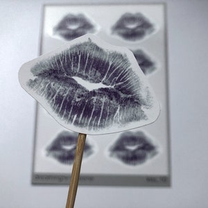 Verrückte Farben Lippenaufkleber - Kuss Sticker Blatt - Liebe Thema - Planer Aufkleber - Journal Aufkleber - Küss mich