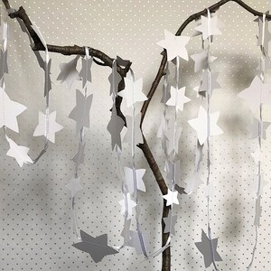 Ghirlanda Notte Stellata - Ghirlanda Stella Bianca - Decorazioni per Feste - Decorazioni Natalizie - Decorazioni per Matrimoni - Baby Shower - Decorazioni di Carta