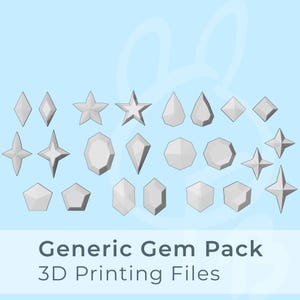23 Generic Flat Back Gems Bundle Pack for Cosplay | 3D Model STL Files