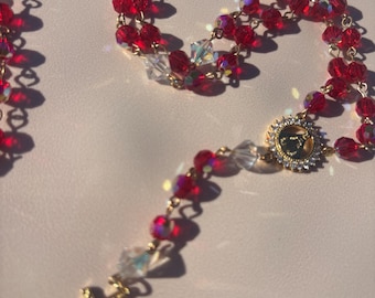 Handmade Crystal Rosary Collection | Catholic Prayer Beads with Czech Glass, Pearls & Semi Precious Stones