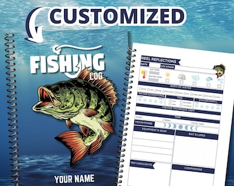 Custom Fishing Log | Fishing Gift | Fisherman Journal Notebook | Fish Logbook for Anglers