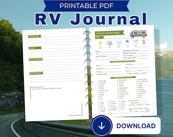 RV Travel Journal: Road Trip Logbook (Digital Download)
