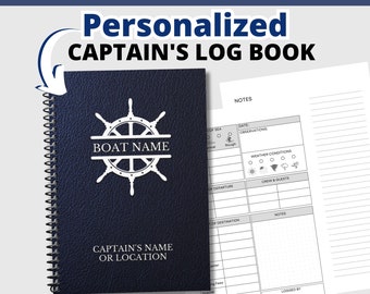 Personalized Captains Logbook | Boat Captain Gift | Yacht Log Book | Unique Gift for Boaters | Boat Gift | Gift for Boat Owners