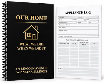 Custom Home Maintenance Log: House Project Planner & Repair Tracker