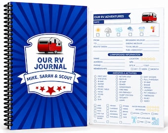 Personalized RV Travel Journal: Road Trip Log Book, Campsite Tracker