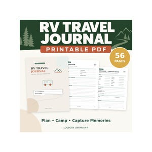 Reisetagebuch für Wohnmobile zum Ausdrucken: 56-seitiger Roadtrip-Planer und Campingplatz-Logbuch (PDF)