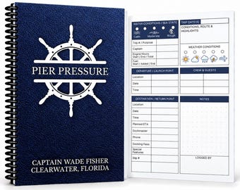 Personalized Boat Captain’s Logbook | Custom Boat Name, Captain & Home Port
