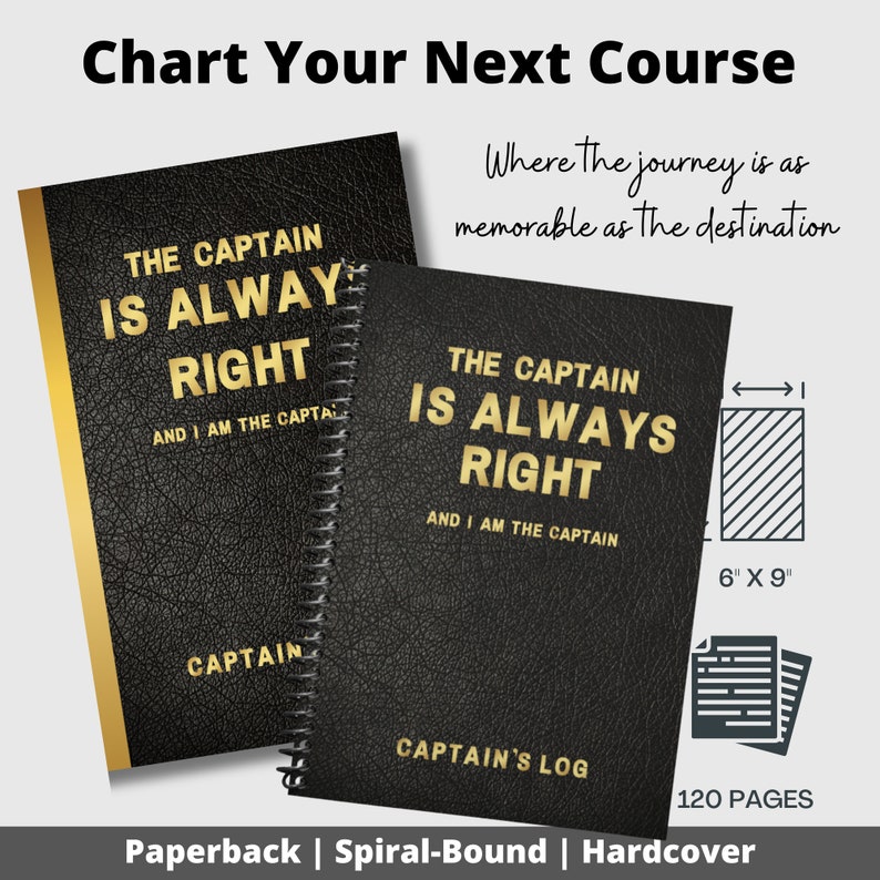 Captain's Log Book: Nautical Boating Journal (6x9, 120 Page) - Etsy