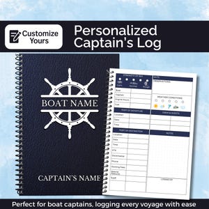 Personalized Captain&#39;s Log Book: Color Interior, Boating Gift