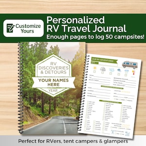 Personalized RV Travel Journal: Custom Camper Logbook & Expense Tracker