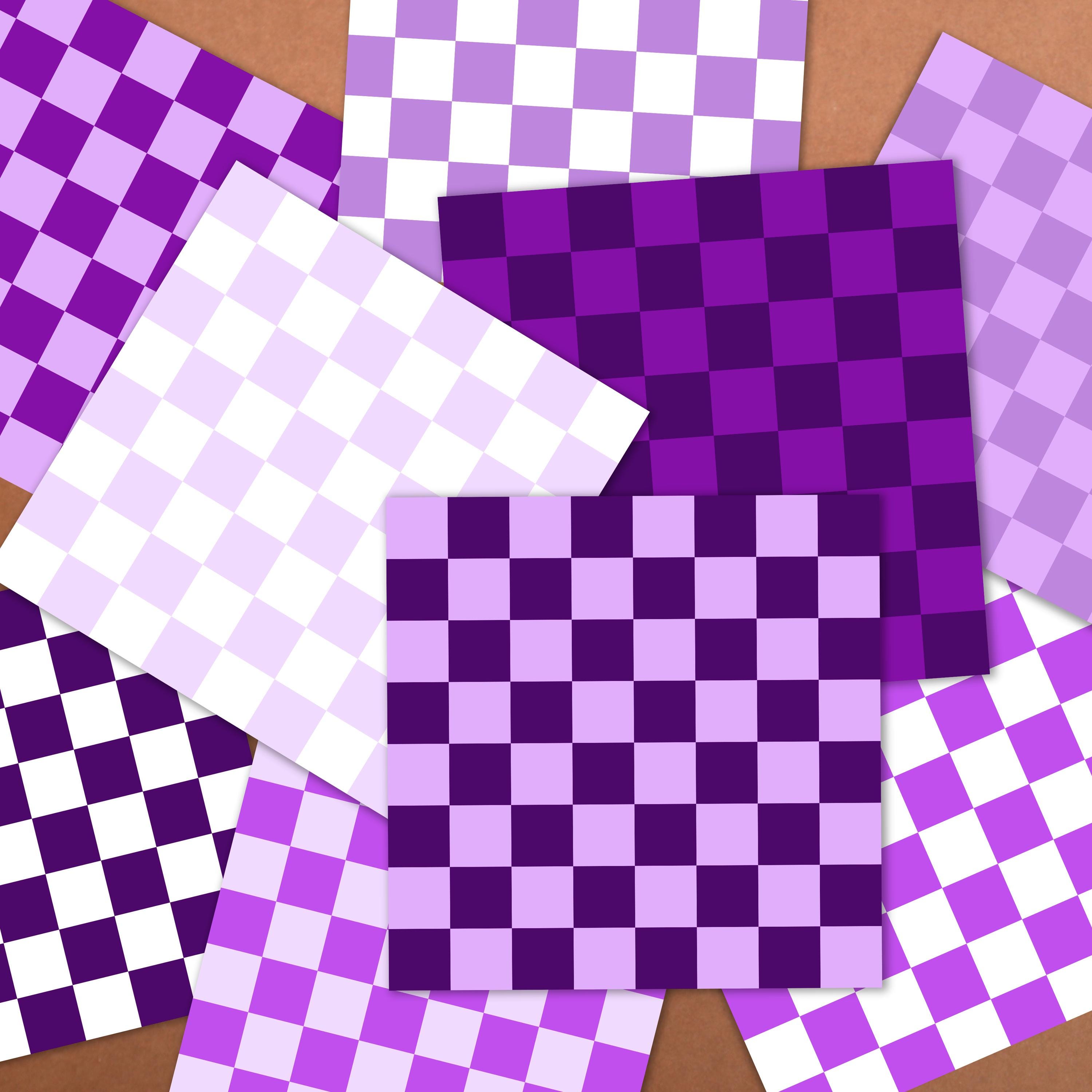 Purple Check Red Purple Checkered Digital Paper: Seamless Scrapbook Patterns (digital ...