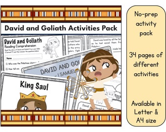 David and Goliath Activities Pack (Coloring Sheets/Worksheets/Booklet/Posters)