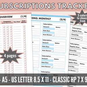 Abo-Tracker (A4, A5, US Letter 8,5 x 11,5 und Classic 7 x 9,25)