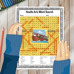 Noah's Ark Word Search and Crossword Puzzle Activity Pack - Answer Key ...