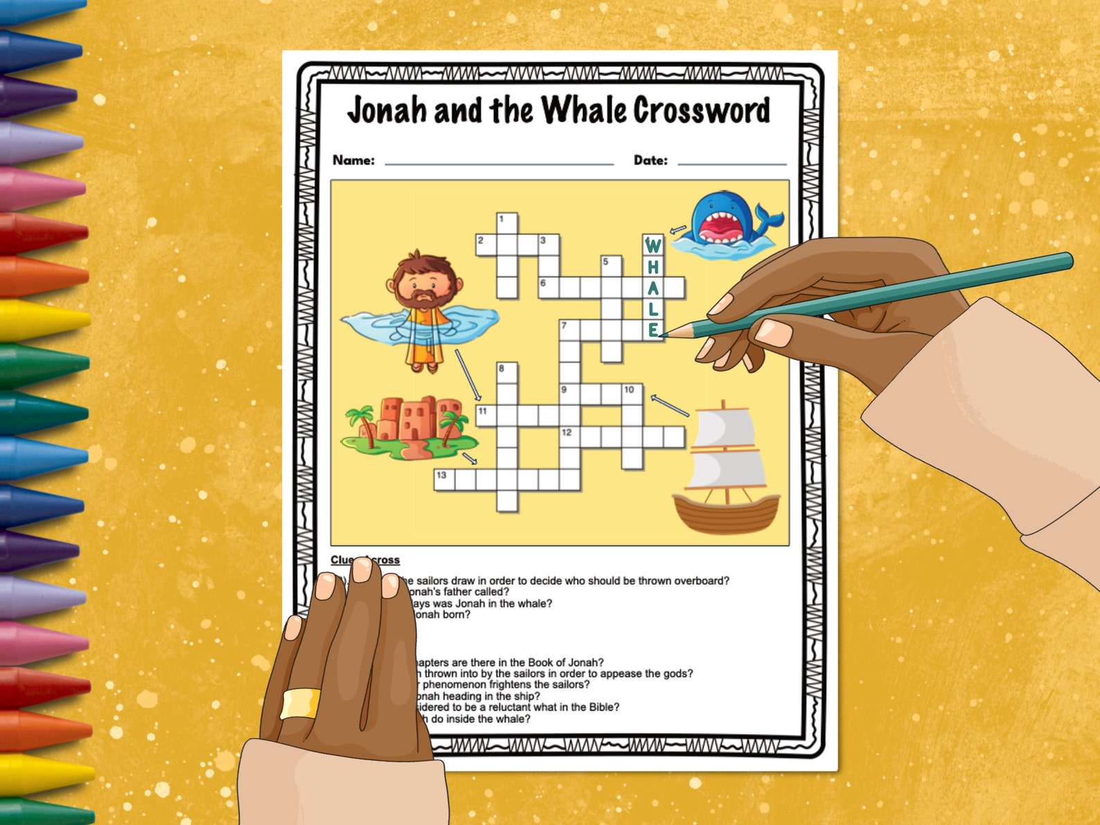 Jonah and the Whale Word Search and Crossword Puzzle Activity Pack