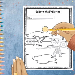 David and Goliath Activity Worksheets Bible Printable in US Letter 8.5 X 11 and A4 Size - Etsy