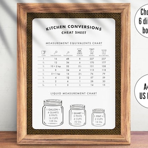 Kitchen Conversion Chart - A4 and US Letter - Kitchen Conversions Printable PDF