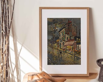 Vintage Paris By Night Print: Landscape Wall Art