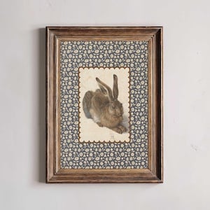 Vintage Hasen Druck: Albrecht Dürer Kaninchen Kunst, Cottagecore Decor