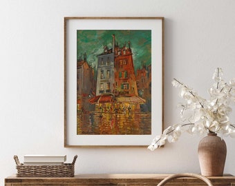 Vintage Paris At Night Print: Restored Landscape Wall Art