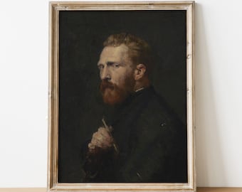 Van Gogh Self Portrait Print: Vintage Moody Oil Painting