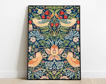 William Morris Strawberry Thief Art Print: Vintage Floral Decor
