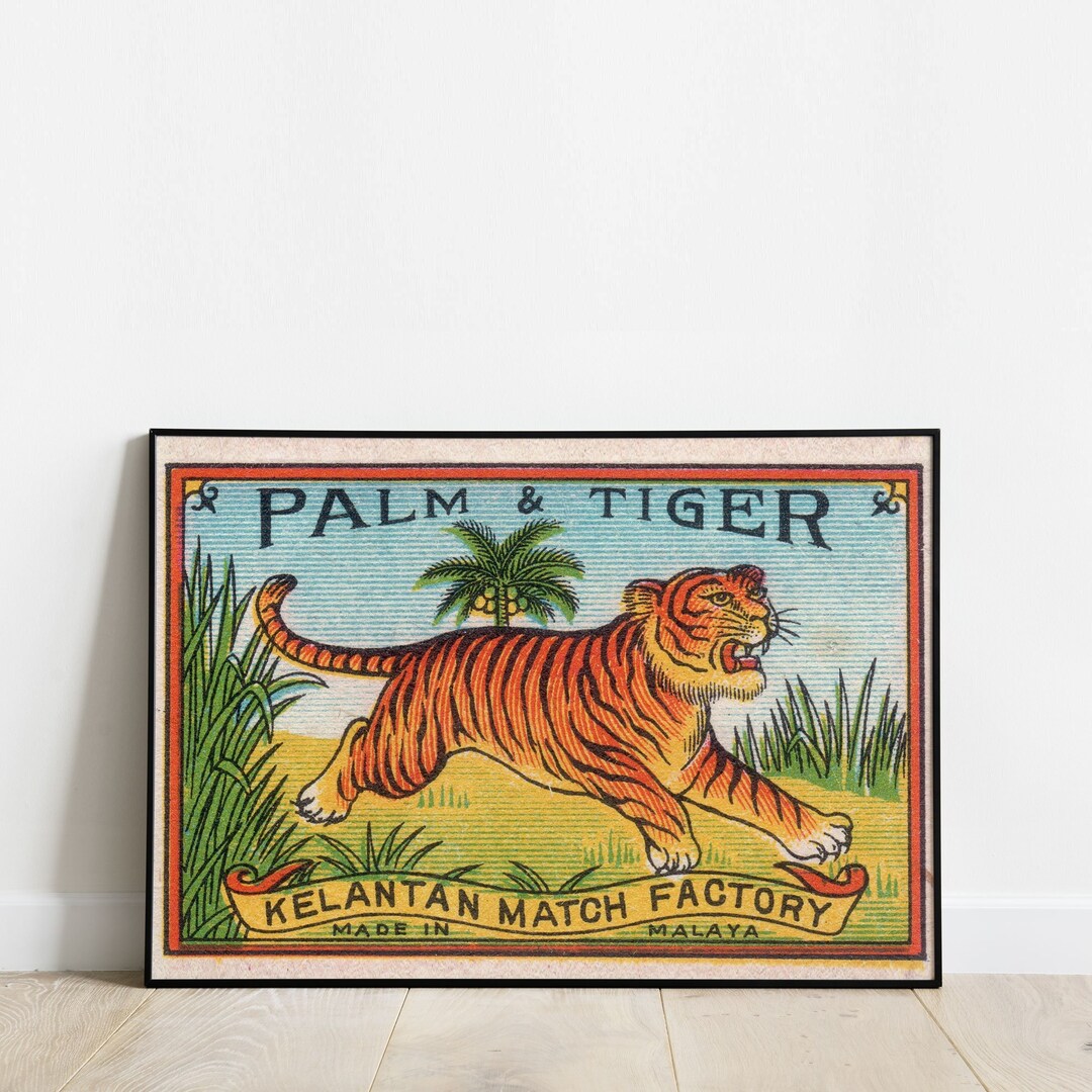 Vintage Tiger Art Print: Retro Jungle Animal Wall Art - Etsy