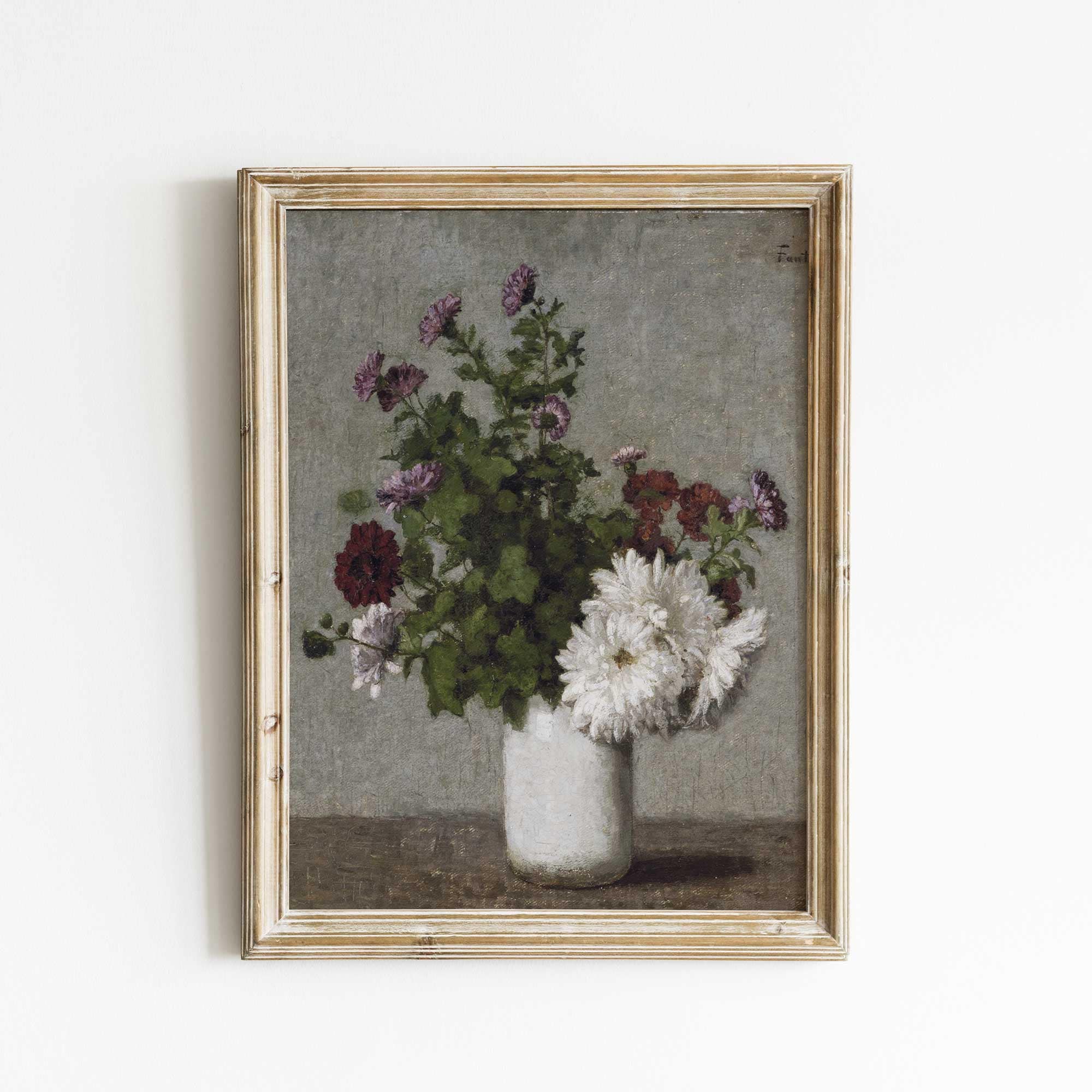 Autumn Wildflowers Still Life Print: Vintage Botanical Gallery
