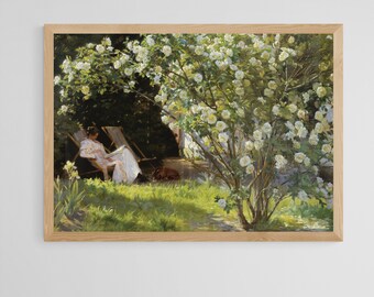 ペダー・セヴェリン・クロイヤーの絵画：バラを持つ古代の女性