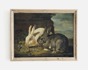 Vintage Hare Print: 1888 Rabbit Illustration, Spring Nursery Art