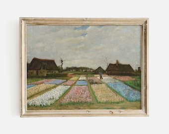 Dutch Summer Flower Field Painting, Printed and Shipped, Hartsholme Prints