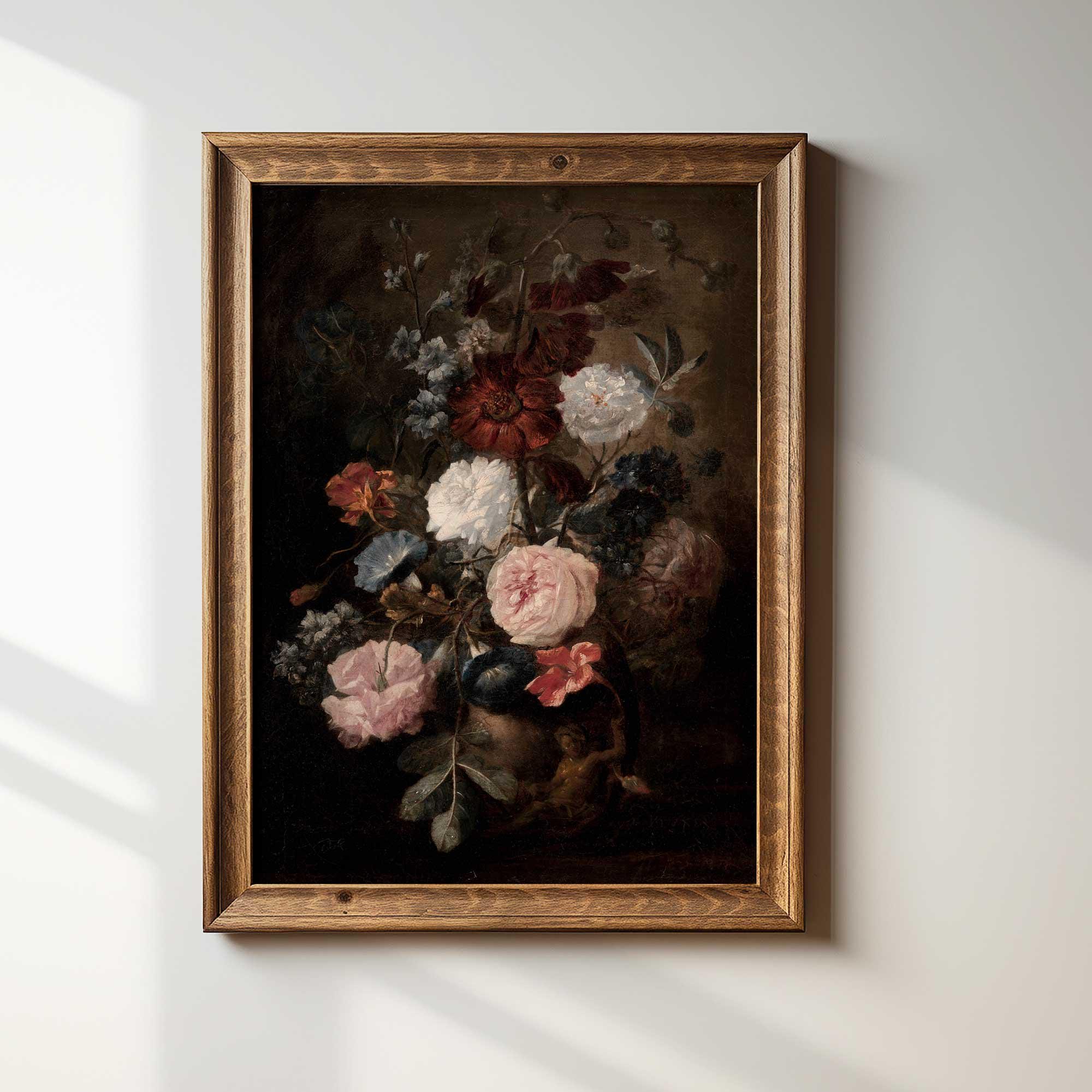 Moody Floral Oil Painting Print: Vintage Dutch Still Life - Etsy