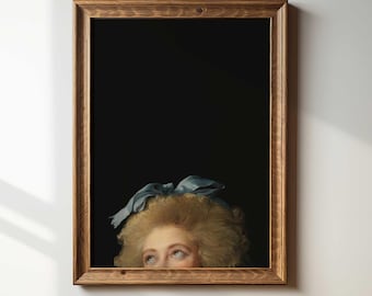 Stampa del ritratto di donna modificato: stile moderno e antico di pittura ad olio.