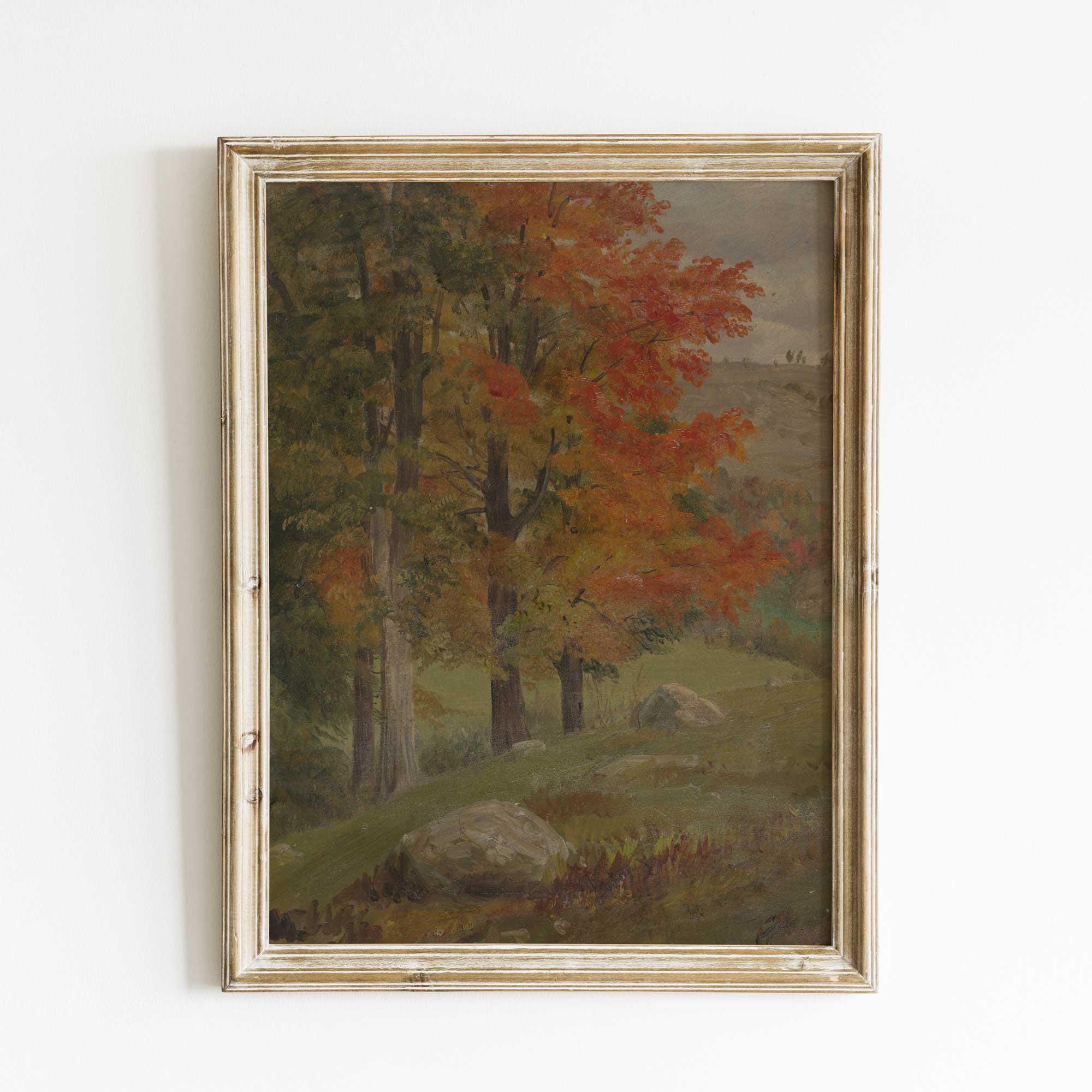 Antique Autumn Landscape Print: Vintage Fall Wall Art - Etsy
