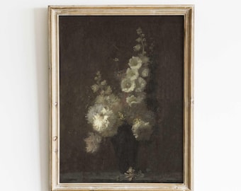 Moody Botanical Print: Antique Floral Still Life Wall Art