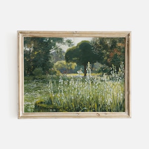 Vintage Franse plattelandstuinprint: gicleekunst zomerhyacinten