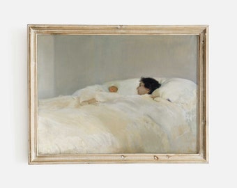Vintage Mother and Baby Art Print: Neutral Nursery Wall Decor