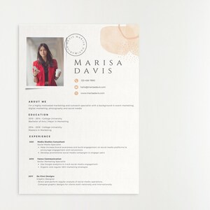 CV resume template professional corporate digital download