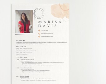 CV resume template professional corporate digital download