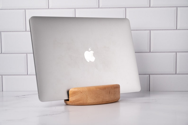 Laptop Vertical Stand MacBook Wood Stand Walnut Docking Etsy