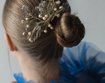 LIDDA | wedding comb, hair decoration made of resin and glass pearls