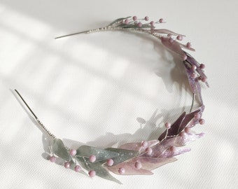 MIRE | Roman-style wedding headband, colorful wedding diadem, bridesmaid decoration, Violet headband, boho style jewelry