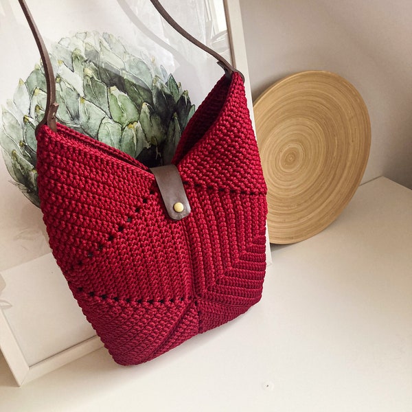 Tote bag Scandinavian style crochet cute bag Crochet cute bag
