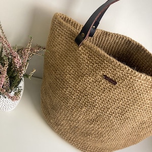 Gehäkelte Jutetasche Jutetasche Große Strandtasche Eco Einkaufstasche Große Einkaufstasche Gehäkelte Jutetasche Schulter Strandtasche Gehäkelte Jutetasche Strandtasche