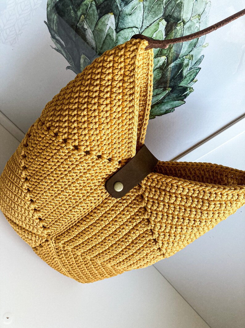 Crochet cute bag Tote handbag Scandinavian style crochet bag Handmade knitted bag image 8