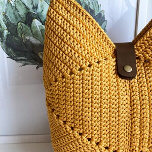 Crochet cute bag Tote handbag Scandinavian style crochet bag Handmade knitted bag image 3