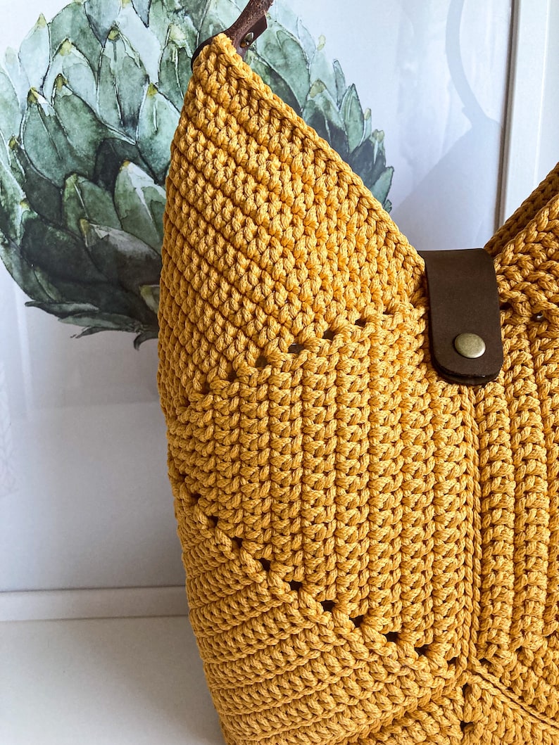 Crochet cute bag Tote handbag Scandinavian style crochet bag Handmade knitted bag image 3