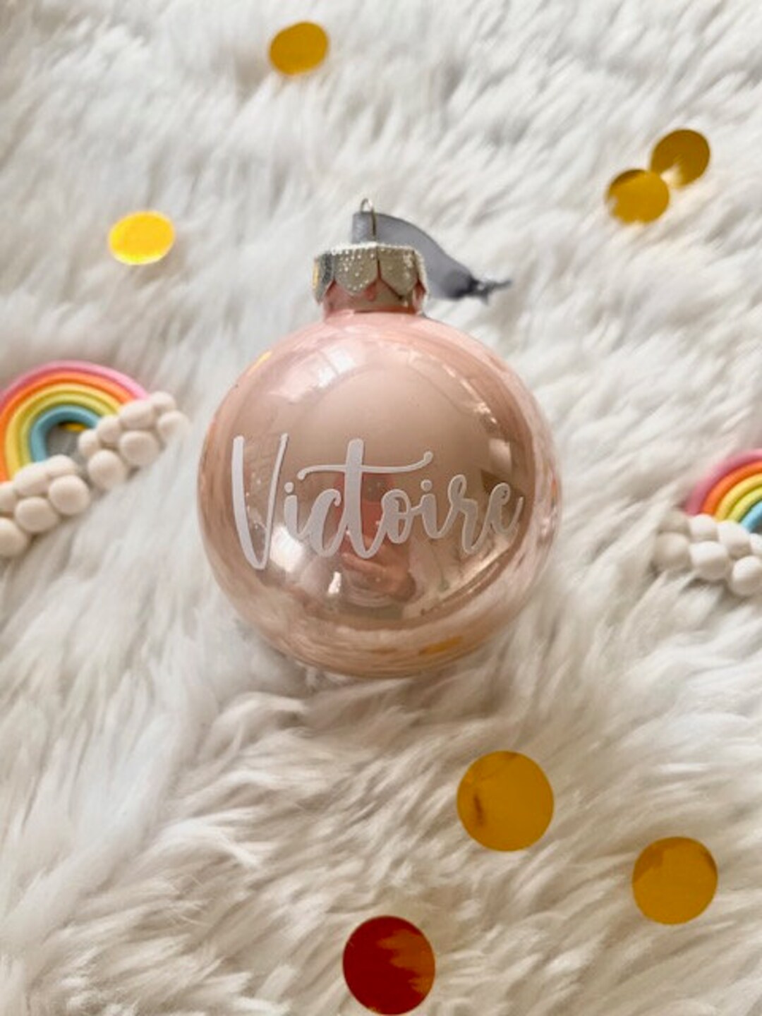 Boule de Noël en verre personnalisée avec prénom,Boule Premier Noël